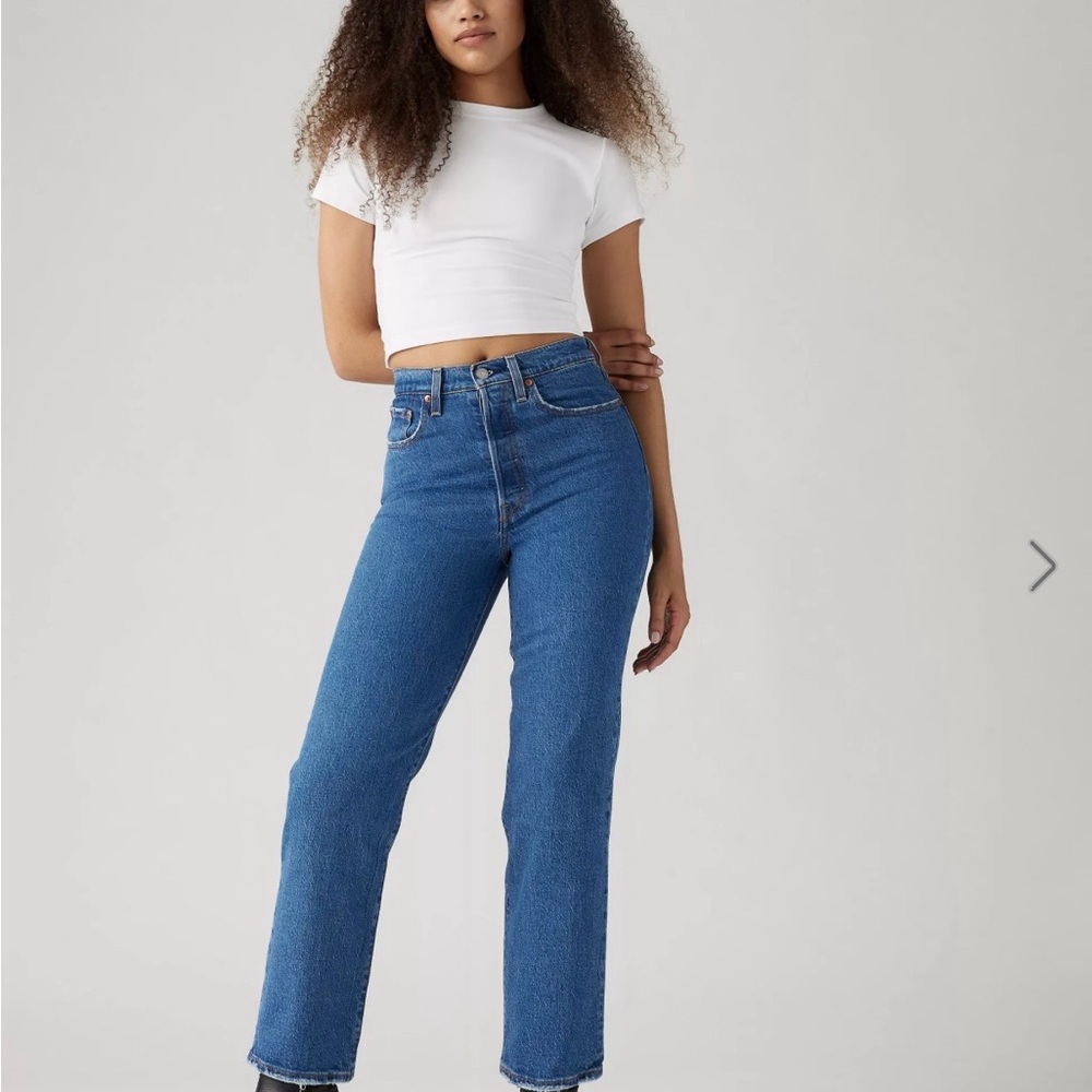Ribcage Straight Ankle Levi's Women's Straight Leg Blue Jeans